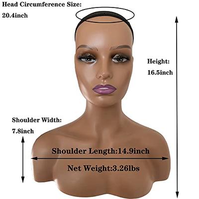 Voloria Realistic Female Mannequin Wig Head with Shoulder Manikin Head Bust  Wig Head Stand for Wigs Display Making,Styling,Sunglasses,Necklace Earrings  Light Brown Color - Yahoo Shopping
