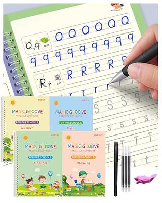 5 Pc Grooved Handwriting Practice for Kids,Repeatedly Magic