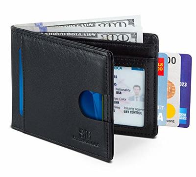 TOYFID Pop Up Wallet for Men Card Holder RFID Blocking with Leather Money  Pocket Slim Wallets Minimalist Business Card Case Up to 11 Credit Cards