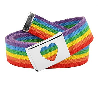 Build A Belt 1.25 Wide Heart Silver Flip Top Buckle with Canvas