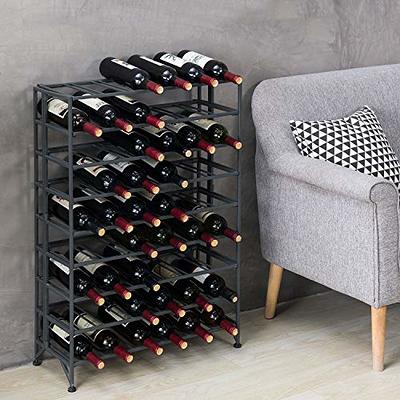 MyGift Gray Wood Wall-Mounted 12 Wine Glass Holder Rack