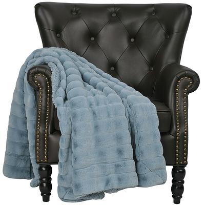 Ribbed 60 x 80 Super Soft Warm Cozy Couch Throw Blanket with