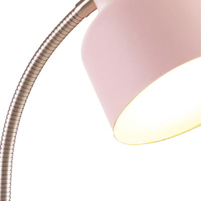 Mainstays LED Gooseneck Desk Lamp with Catch-All Base & AC Outlet, Pink