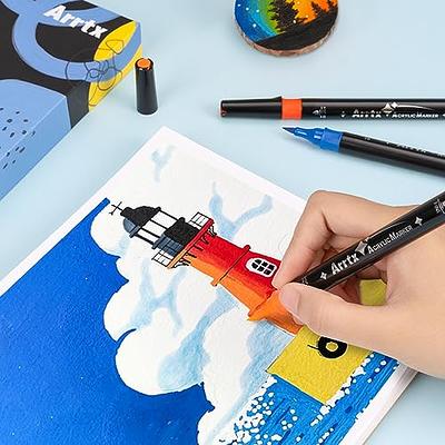 GNIDVSDLF Paint Markers Paint Pens 36 Colors, Acrylic Paint Pens Dual Tip  for Wood, Canvas, Stone, Rock Painting, Glass, Ceramic Surfaces, DIY Crafts