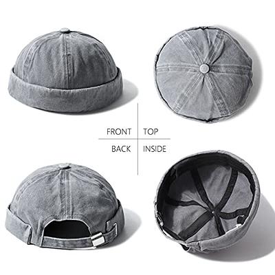 Brimless Hats for Men Womens Skullcap Vintage Docker Beanie Cap Washed  Cotton Rolled Cuff Harbour Hat Grey - Yahoo Shopping