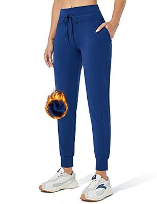  Womens Sweatpants Fleece Lined Pants High Waisted Sweat Pants  Winter Thermal Ski Hiking Joggers Blue S