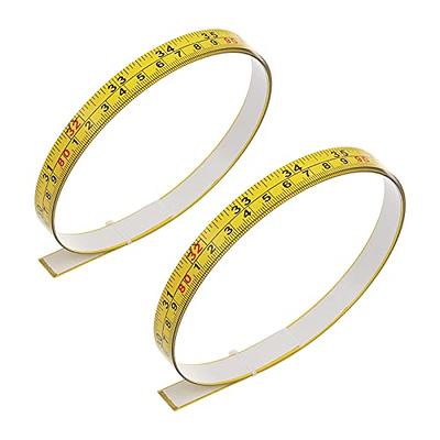 HARFINGTON Self Adhesive Tape Measure 400cm Metric Left to Right Reading  Sticky Measuring Tape Steel Workbench Ruler, Yellow