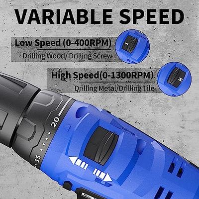 PULITUO Tool Kit with Power Drill, 20V cordless Electric Drill Set with 2  Pack Lithium Battery and Charger, Torque 30N.m, 21+1 Torque Setting, 2  Speed Setting - Yahoo Shopping