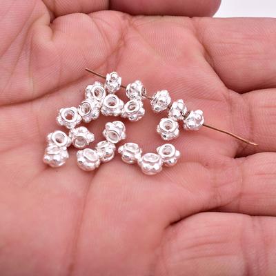 6mm - 20Pcs Bali Silver Beads For Jewelry Making, Plated Spacer