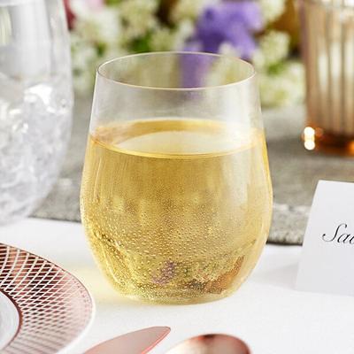 Visions 20 oz. Heavy Weight Clear Plastic Stemless Wine Glass - 64/Case