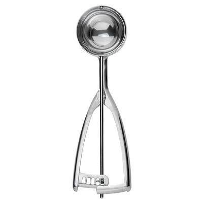 Vollrath 47153 #16 Round Stainless Steel Squeeze Handle Disher - 2 oz.