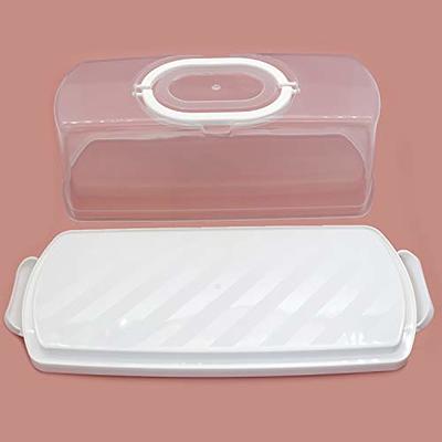 Cabilock Box Bread Cake Storage Containers Airtight Cake Holder Plastic  Loaf Cakes Storage Container Cake Keeper Rectangular Loaf Cake Container