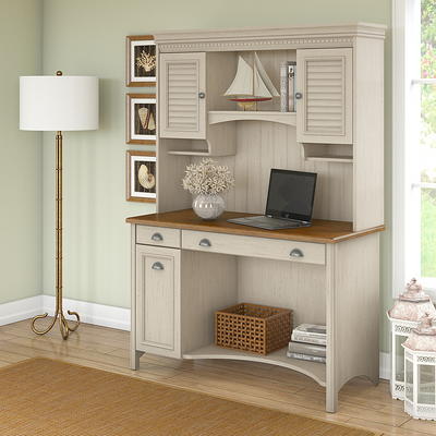 HM&DX Home Office Computer Desk with Hutch,Wood Writing Desk Study Desk  with Drawers,Modern Furniture Wooden Desk with Open Storage Cubby,Study  Table