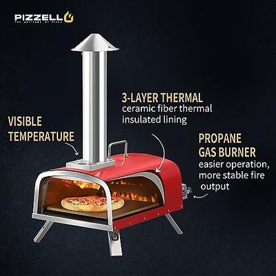 BIG HORN OUTDOORS Pizza Ovens Wood Pellet Pizza Oven Wood Fired Pizza Maker  Portable Stainless Steel Pizza Grill