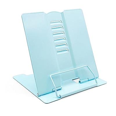 Dohia Book Stand Metal Desk Book Holder Portable Metal Desktop Adjustable  Foldable Cookbook Holder D1-2306-ETYDJ (Blue) - Yahoo Shopping