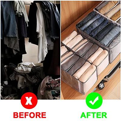 1pc Wardrobe Clothes Organizer, Closet Organizers And Storage 7/9 Grids  Divider Drawer Organizers Compartment Storage Bins For Jeans T-shirt Pants  Leg