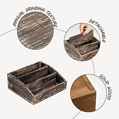 Besti Rustic Vanity Organizer for Cosmetics, Makeup, and Bathroom  Accessories, Wooden Farmhouse Storage Box with 3 Drawers, Vintage  Countertop