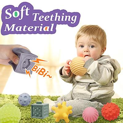 Baby Toys 6 to 12 Months, Soft Building Blocks & Baby Sensory Balls &  Stacking Rings, 3 in 1 Montessori Toys for 1 Year Old, Educational Infant  Toys