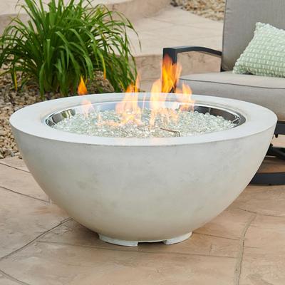 Lakeview Abbey Bay Block 52-Inch Round Propane Gas Fire Pit Kit with  42-Inch Crystal Fire Burner - SC-BRON52-K