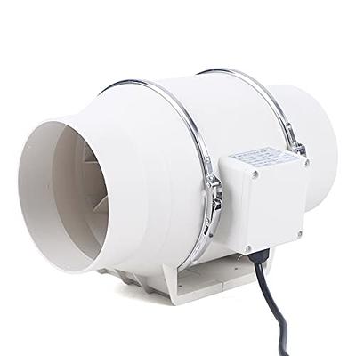 HUGOOME Inline Duct Fan 6 Inch Vent Booster, HVAC Exhaust Intake Fans 188  CFM, Ventilation Blower for Grow Tent Attic Kitchen Garage Gr