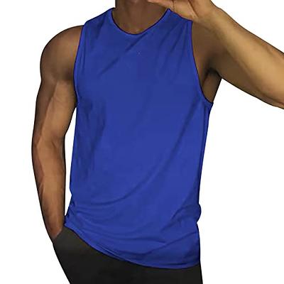 Kaniem Sleeveless Shirts for Men Summer Solid Color Casual