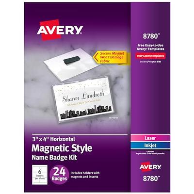 Avery Customizable Hanging Style Name Badges 74520 3 x 4 White Box Of 50 -  Office Depot