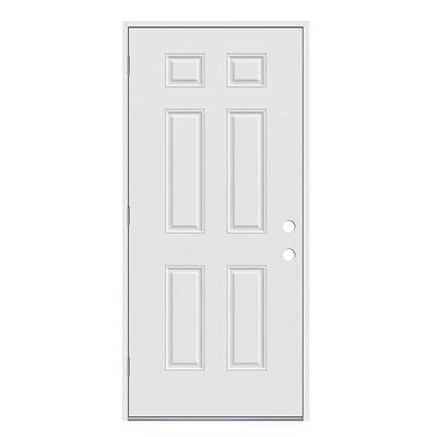 JELD-WEN 36 in. x 80 in. 6-Panel Primed Right-Hand Inswing Steel