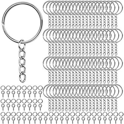  Sasylvia 100 Pcs Keychain Rings with Chain Key Chain