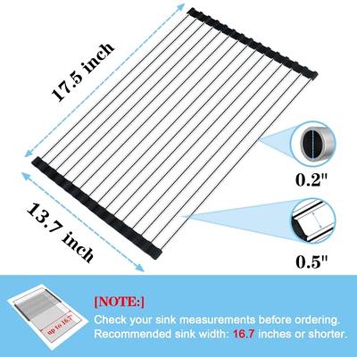 Roll Up Dish Drying Rack, Seropy Over The Sink Dish Drying Rack Kitchen  Rolling Dish Drainer, Foldable Sink Rack Mat Stainless Steel Wire Dish  Drying