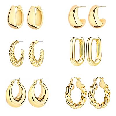LOLIAS Small Hypoallergenic Flat Back Stud Earrings for Women Men 14K Gold  Plated Surgical Stainless Steel Earring Sets Tiny Screw Back Cartilage