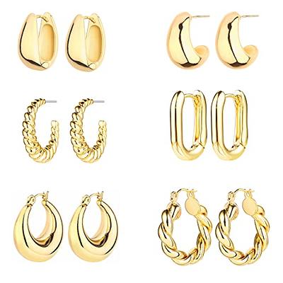  UHIBROS 5 Pairs Flat Back Earrings 18K Flat Back Stud Earrings  Cubic Zirconia Hypoallergenic Stud Earrings for Women Girls, 20G Cartilage  Stainless Steel Earrings for Men Silver Earrings Set: Clothing, Shoes