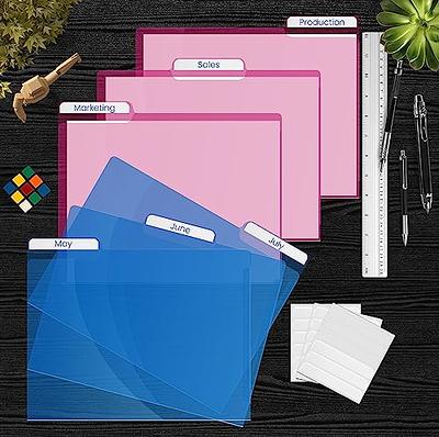 45pcs Clear Document Folders,Clear Colored Plastic Folders,10 Colors Plastic Project Pockets,A4 Letter Size Transparent File Folders,L-Type Plastic