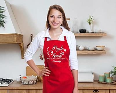 Funny Aprons for Women with Pockets, Kitchen Cooking Grilling BBQ Cute Chef Apron, Mothers Day Birthday Gifts for Women