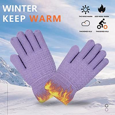 girls knitted wool gloves