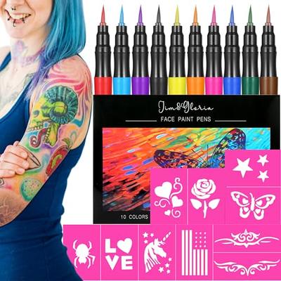 Jim&Gloria Gifts for Teen Girls Face & Body Paint Or Tattoo, 10