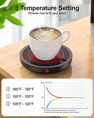 Coffee Cup Warmer, Smart Coffee Mug Warmer for Desk Home Office Use with 3  Temperature Setting, Beverage Warmer Candle Warmer for Tea, Water, Milk