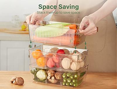 Kootek Refrigerator Organizer Bins with Removable Dividers, Freezer  Organizer Bins Clear Pantry Organization and Storage Bins, Plastic  Stackable Food Storage Bins for Fridge, Kitchen, Cabinet (4 Pack) - Yahoo  Shopping