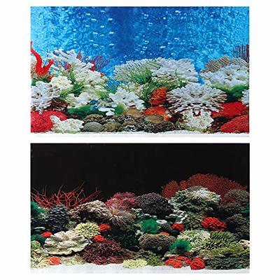 POPETPOP Fish Tank Background - 2 Sided Wallpaper Background Aquarium  Background Sticker 10 Gallon Tank - 30x42cm