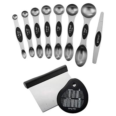 Spring Chef - Bench Scraper, Stainless Steel Scraper, Pastry Scraper, Pizza  and Dough Cutter, With Bonus Bowl Scraper, Black