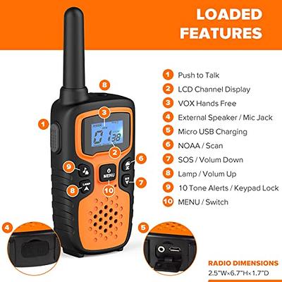 Wishouse Walkie Talkies for Kids Adults Long Range Rechargeable,Birthday  Gift for 4-12 Year Old Girls Boys,Camping Gear Toys with Flashlight,SOS  Siren,NOAA Weather Alert,VOX,Easy to Use 6 Pack - Yahoo Shopping