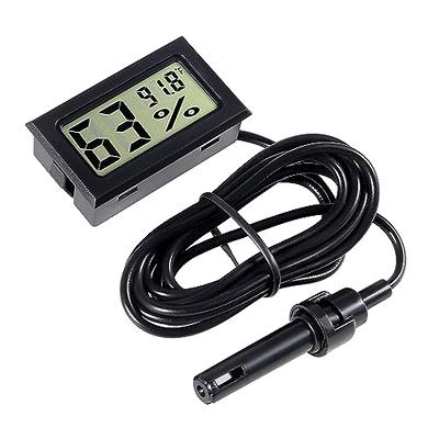 Digital Thermometer Hygrometer Temperature Humidity Gauge with Probe for  Vehicle Reptile Terrarium Fish Tank Refrigerator 20