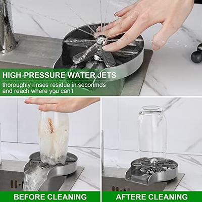 Glass Rinser Cup Washer for Sink, High Pressure Glass Washer for Mugs Cups  Glasses Tumblers Baby Bottles at Home Kitchen Bar Coffee Shop, 9 Powerful