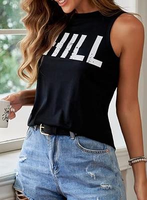 Women Tank Tops Summer Sleeveless Basic Cami Top Shirt Slim Racerback  Blouses --- Black Size 2xl