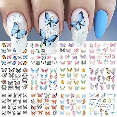 White Butterfly Nail Art | Easy Butterflies Glitter Nails Design Tutorial -  YouTube