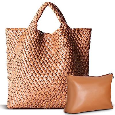  Women's Puffer Tote Handbags Purse Sets for Women Large Leather  Clutch Dupes Hobo Shoulder Bag for Travel Beach 3pcs (Brown) : Clothing