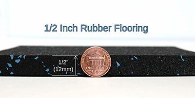 1/2 Inch Rubber Flooring Rolls Black - Weight Room