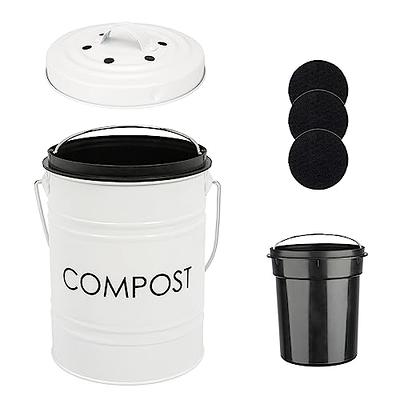 Vipush Compost Bin Kitchen Countertop Compost Bin with lid – Small Compost  Bin Includes Inner Compost Bucket Liner & 3 Charcoal Filters, White - Yahoo  Shopping