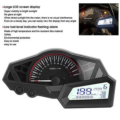 DKMOTORK 0021 KM/H Diameter 2.56 Inches Mechanical Motorcycle Speedometer  Dual Odometer Gauge with Led Backlight Neutral Headlight Turn Signal