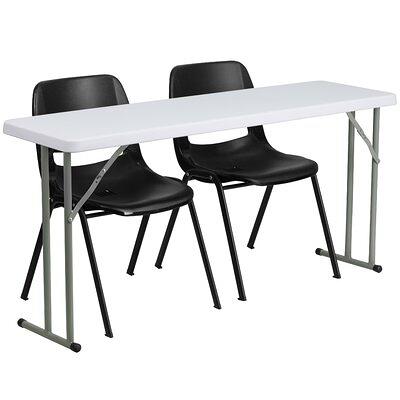 Mainstays 5 Piece Resin Card Folding Table and Four Folding Chairs Set,  Black