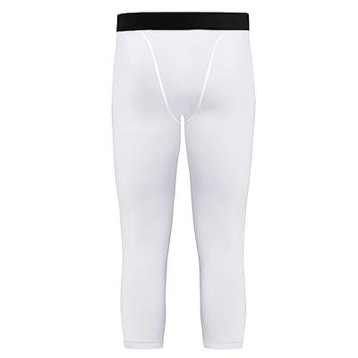 4 Pack Boys Youth 3/4 One Leg Compression Leggings For Basketball Capri  Tights 3/4 Compression Pants Boys White Black